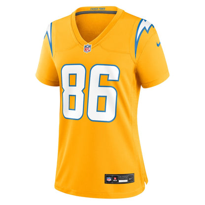 Oronde Gadsden 86 Los Angeles Chargers Women's Alternate Charger Power Game Jersey - Gold