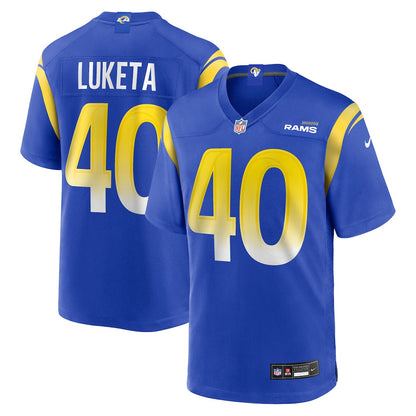 Jesse Luketa 40 Los Angeles Rams Team Game Men Jersey - Royal