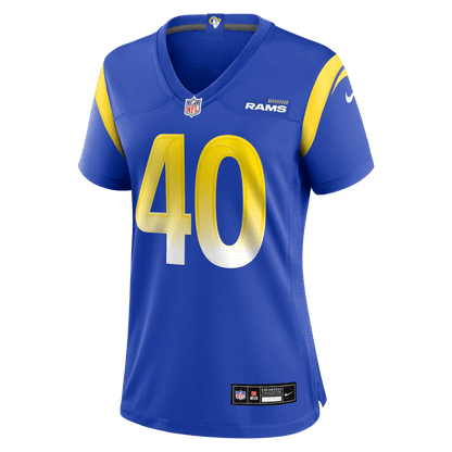 Jesse Luketa 40 Los Angeles Rams Women's Team Game Jersey - Royal