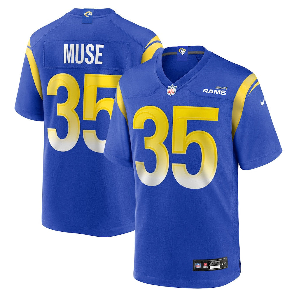 Nick Muse 35 Los Angeles Rams Team Game Men Jersey - Royal
