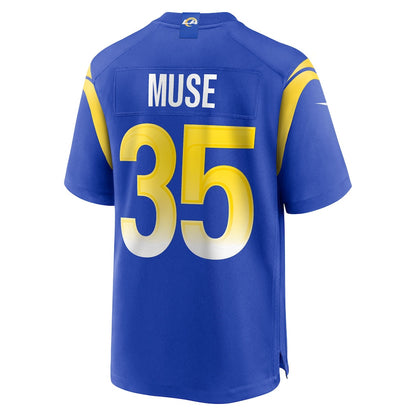 Nick Muse 35 Los Angeles Rams Team Game Men Jersey - Royal