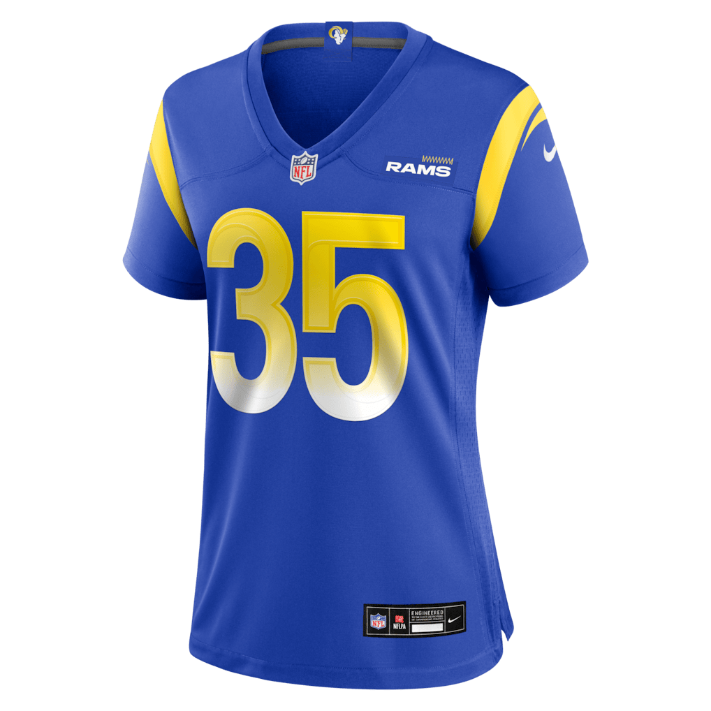 Nick Muse 35 Los Angeles Rams Women's Team Game Jersey - Royal