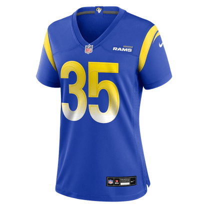 Nick Muse 35 Los Angeles Rams Women's Team Game Jersey - Royal