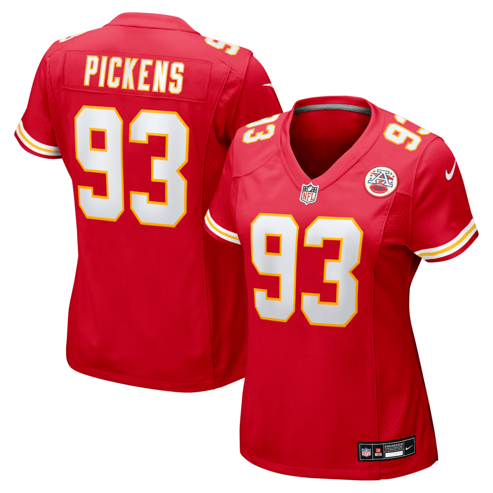 Zacch Pickens 93 Kansas City Chiefs Women's Team Game Jersey - Red