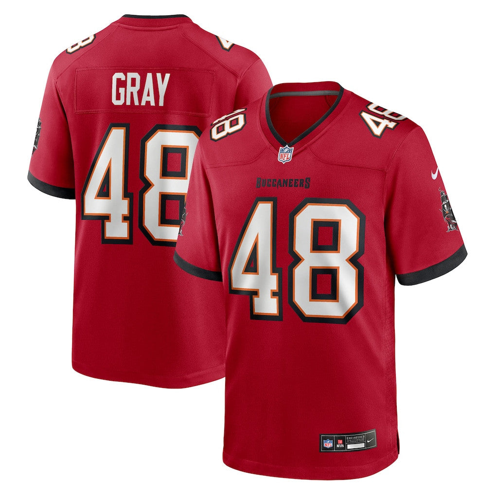 JT Gray 48 Tampa Bay Buccaneers Team Game Men Jersey - Red