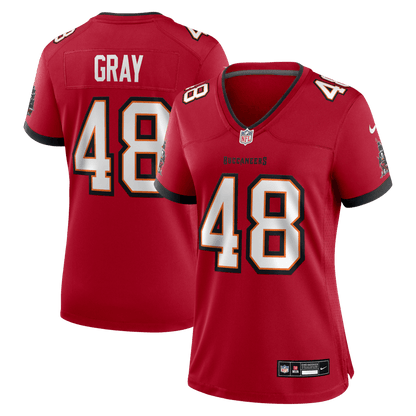 JT Gray 48 Tampa Bay Buccaneers Women's Team Game Jersey - Red