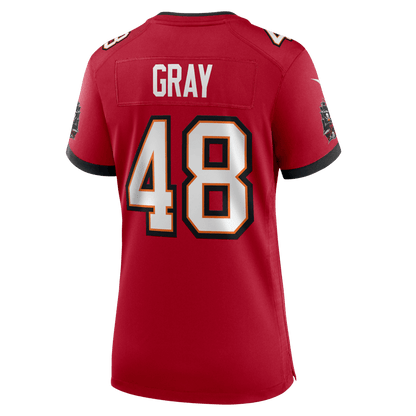 JT Gray 48 Tampa Bay Buccaneers Women's Team Game Jersey - Red