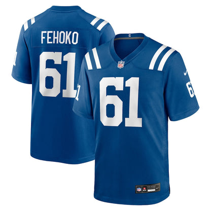 Viliami Fehoko 61 Indianapolis Colts Team Game Men Jersey - Royal