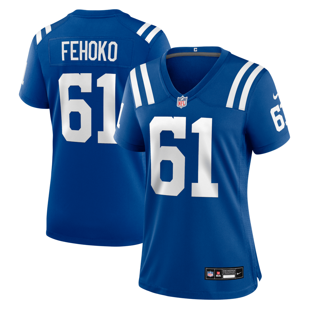 Viliami Fehoko 61 Indianapolis Colts Women's Team Game Jersey - Royal