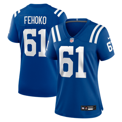 Viliami Fehoko 61 Indianapolis Colts Women's Team Game Jersey - Royal