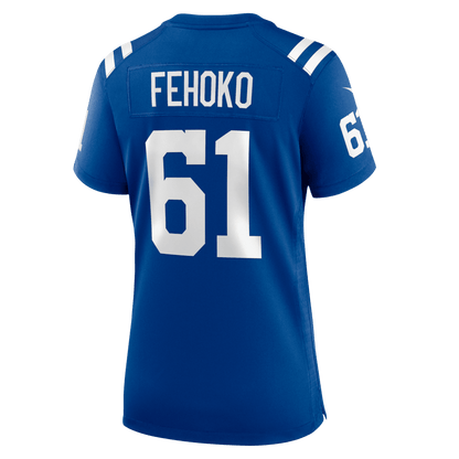Viliami Fehoko 61 Indianapolis Colts Women's Team Game Jersey - Royal