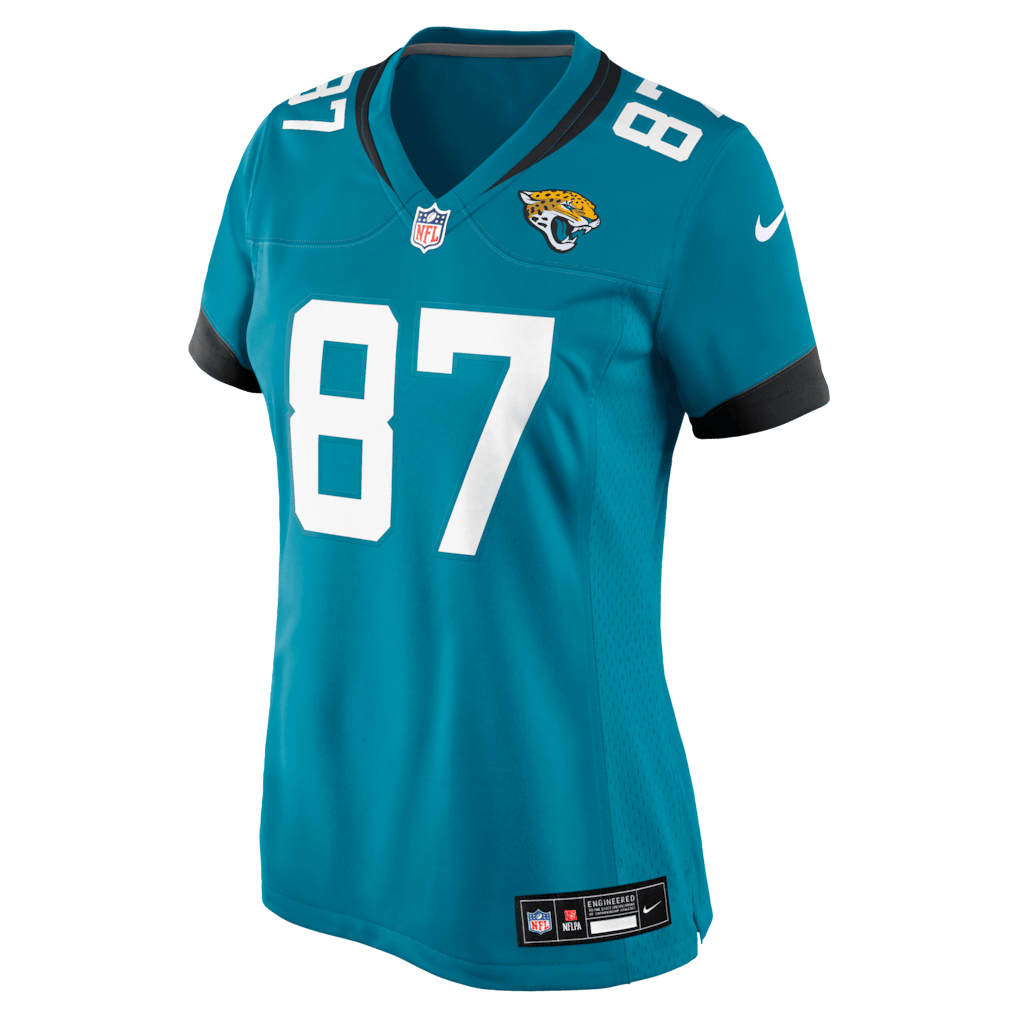 Jordan Akins 87 Jacksonville Jaguars Women's Team Game Jersey - Teal