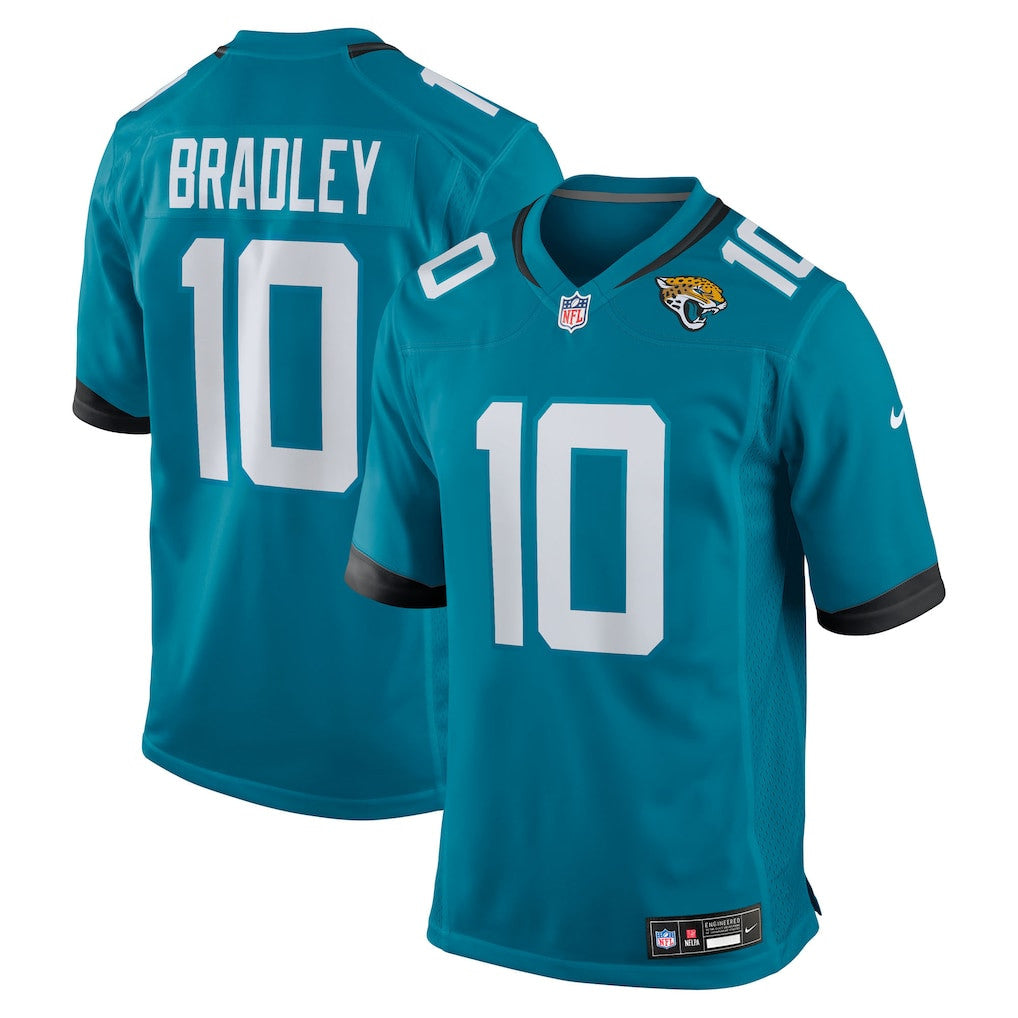 Carter Bradley 10 Jacksonville Jaguars Team Game Men Jersey - Teal