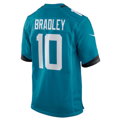 Carter Bradley 10 Jacksonville Jaguars Team Game Men Jersey - Teal
