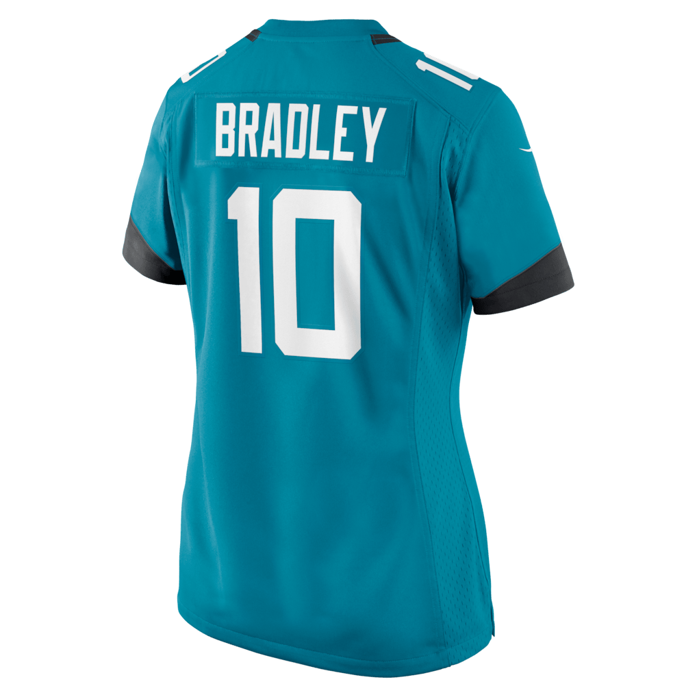 Carter Bradley 10 Jacksonville Jaguars Women's Team Game Jersey - Teal