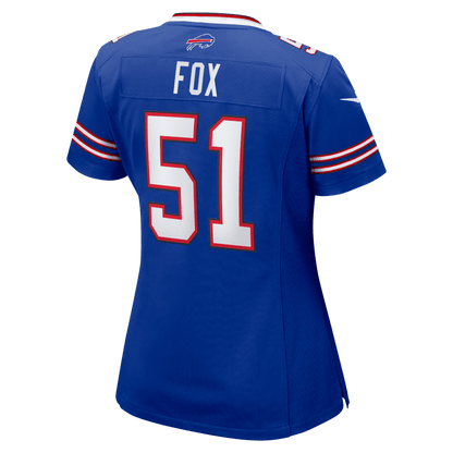 Morgan Fox 51 Buffalo Bills Women's Team Game Jersey - Royal