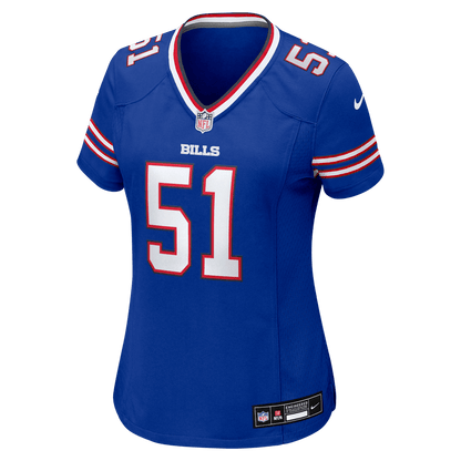 Morgan Fox 51 Buffalo Bills Women's Team Game Jersey - Royal