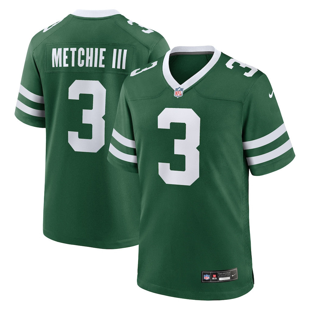 John Metchie III 3 New York Jets Team Game Men Jersey - Legacy Green