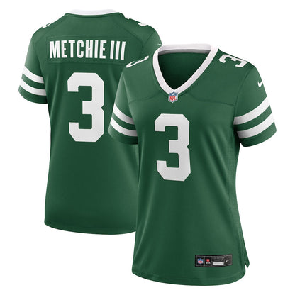 John Metchie III 3 New York Jets Women's Team Game Jersey - Legacy Green