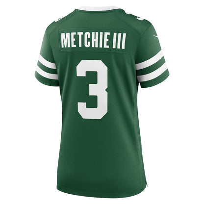 John Metchie III 3 New York Jets Women's Team Game Jersey - Legacy Green