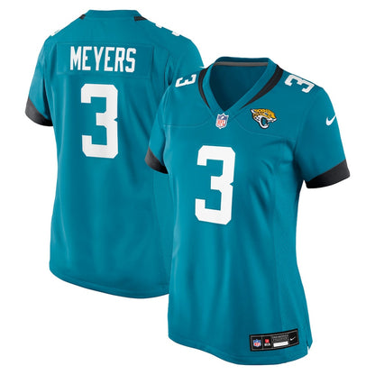Jakobi Meyers 3 Jacksonville Jaguars Women's Team Game Jersey - Teal