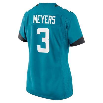 Jakobi Meyers 3 Jacksonville Jaguars Women's Team Game Jersey - Teal
