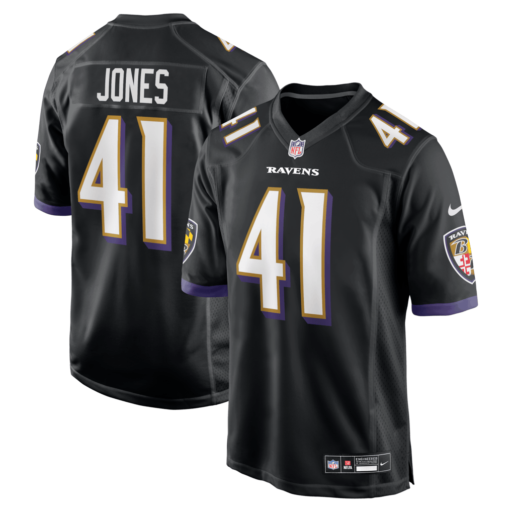 Dre'Mont Jones 41 Baltimore Ravens Alternate Game Men Jersey - Black