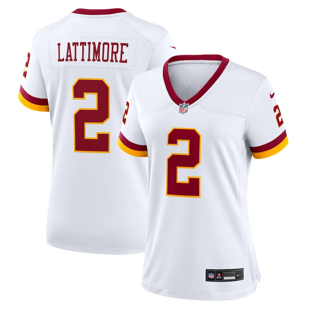Marshon Lattimore 2 Washington Commanders Women's Alternate 2 Super Bowl Era Game Jersey - White