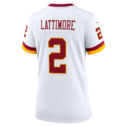Marshon Lattimore 2 Washington Commanders Women's Alternate 2 Super Bowl Era Game Jersey - White