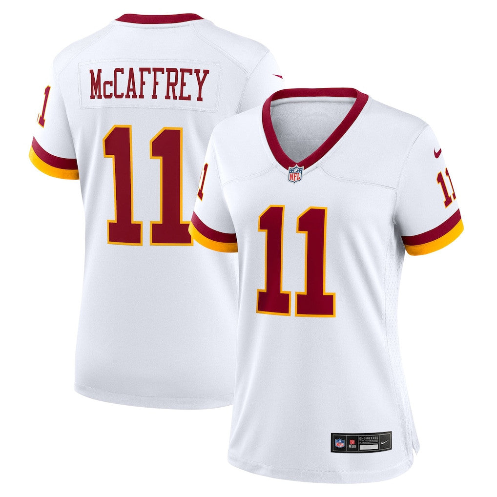 Luke McCaffrey 11 Washington Commanders Women's Alternate 2 Super Bowl Era Game Jersey - White