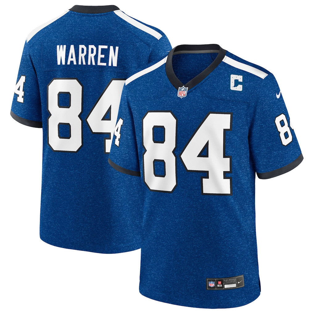 Tyler Warren 84 Indianapolis Colts Alternate 2 Indiana Nights Game Men Jersey - Heather Royal