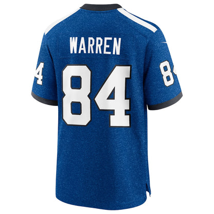Tyler Warren 84 Indianapolis Colts Alternate 2 Indiana Nights Game Men Jersey - Heather Royal