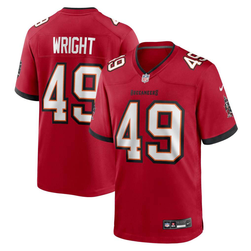 Owen Wright 49 Tampa Bay Buccaneers Team Game Men Jersey - Red