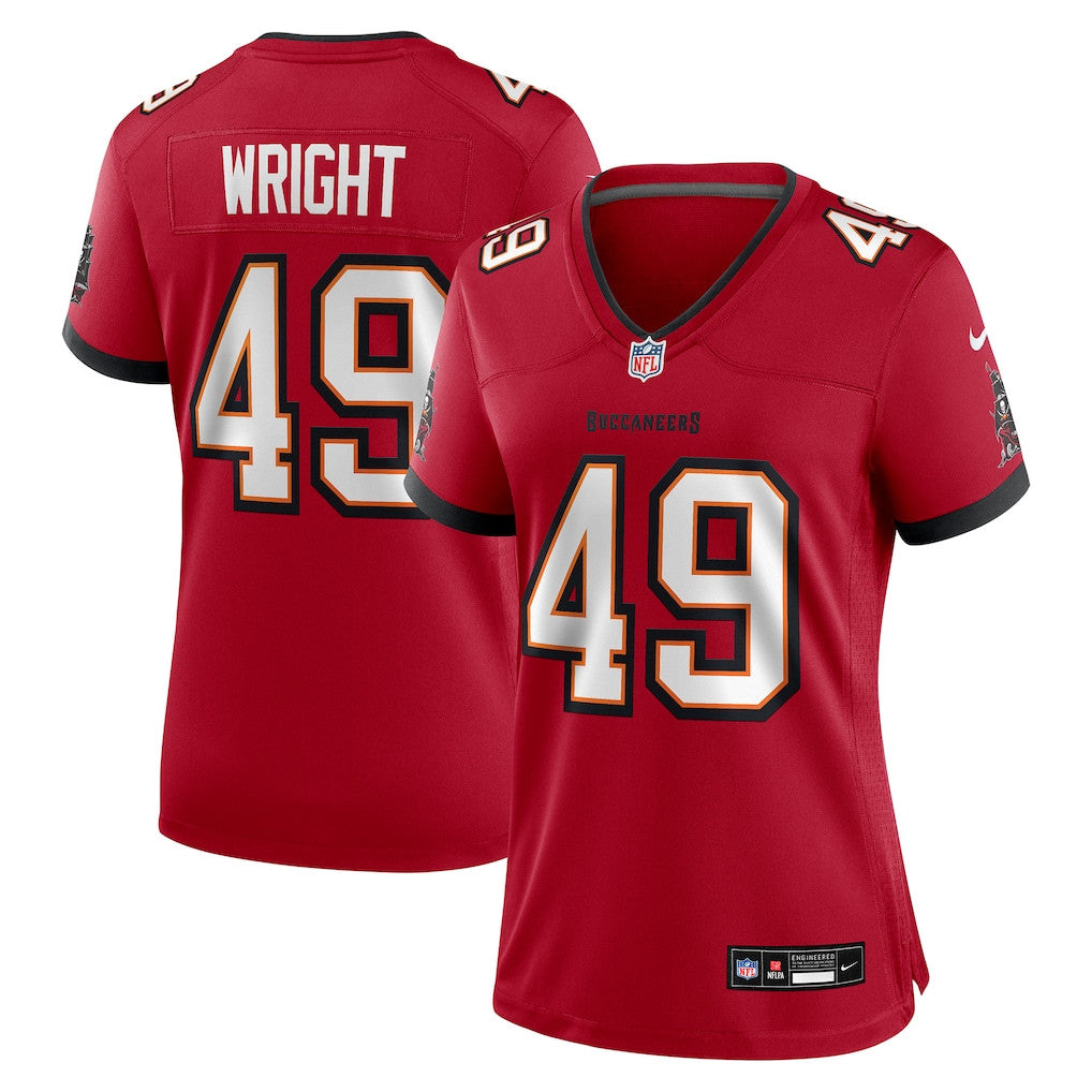 Owen Wright 49 Tampa Bay Buccaneers Women's Team Game Jersey - Red