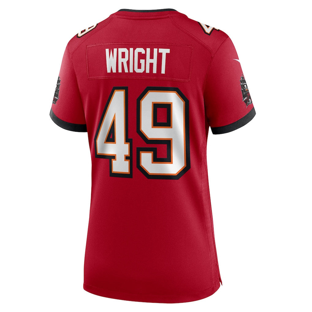Owen Wright 49 Tampa Bay Buccaneers Women's Team Game Jersey - Red