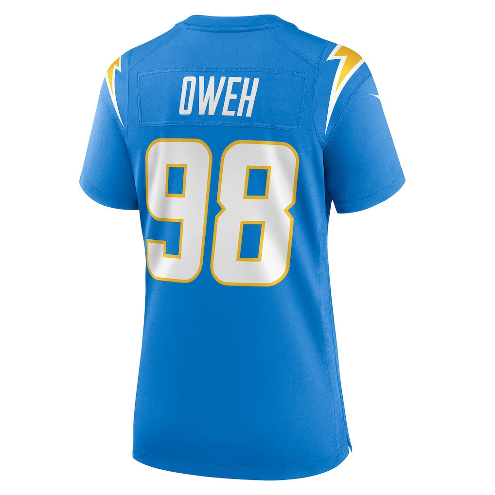 Odafe Oweh 98 Los Angeles Chargers Women's Team Game Jersey - Powder Blue
