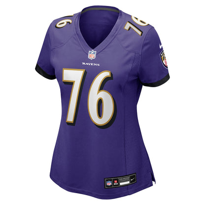 Kenyon Green 76 Baltimore Ravens Women's Team Game Jersey - Purple
