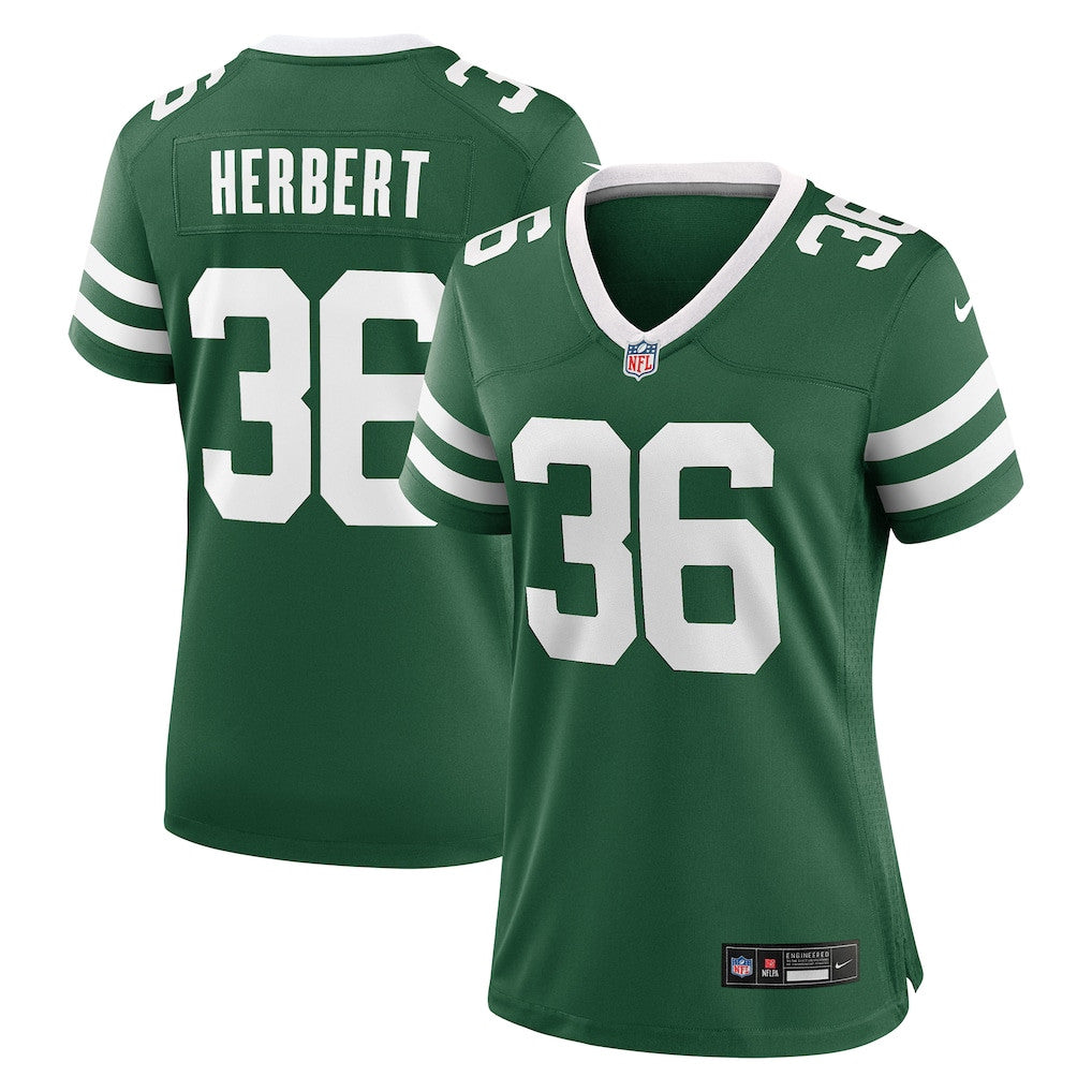 Khalil Herbert 36 New York Jets Women's Team Game Jersey - Legacy Green