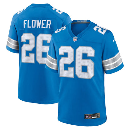 Tre Flowers 36 Detroit Lions Team Game Men Jersey - Blue