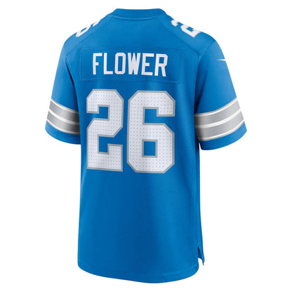 Tre Flowers 36 Detroit Lions Team Game Men Jersey - Blue