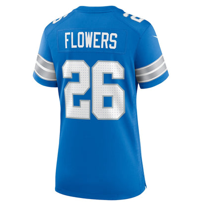 Tre Flowers 36 Detroit Lions Women's Team Game Jersey - Blue