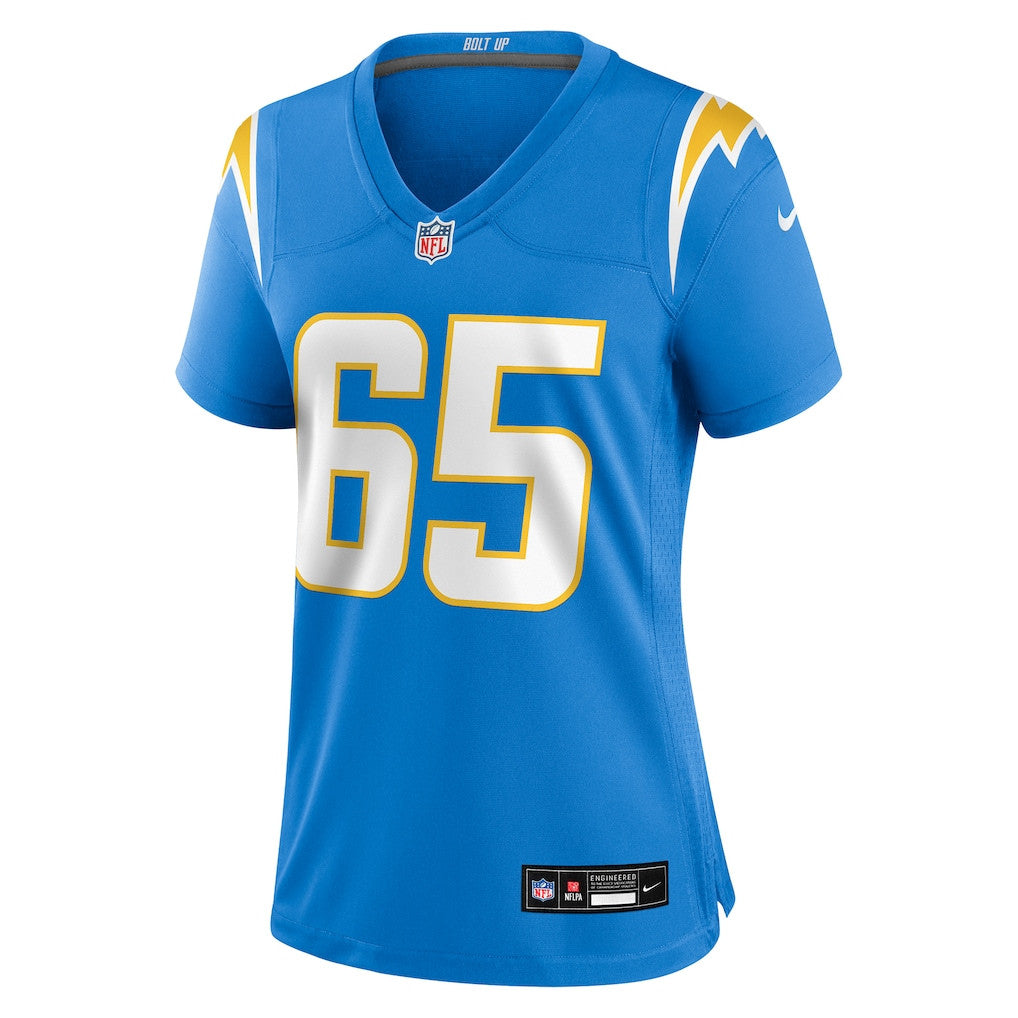 Michael Dunn 65 Los Angeles Chargers Women's Team Game Jersey - Powder Blue