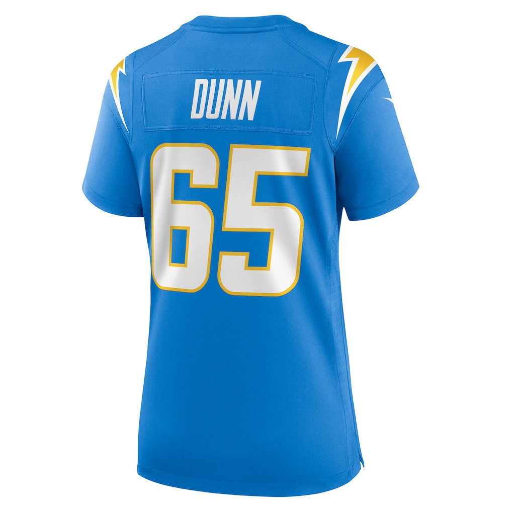 Michael Dunn 65 Los Angeles Chargers Women's Team Game Jersey - Powder Blue