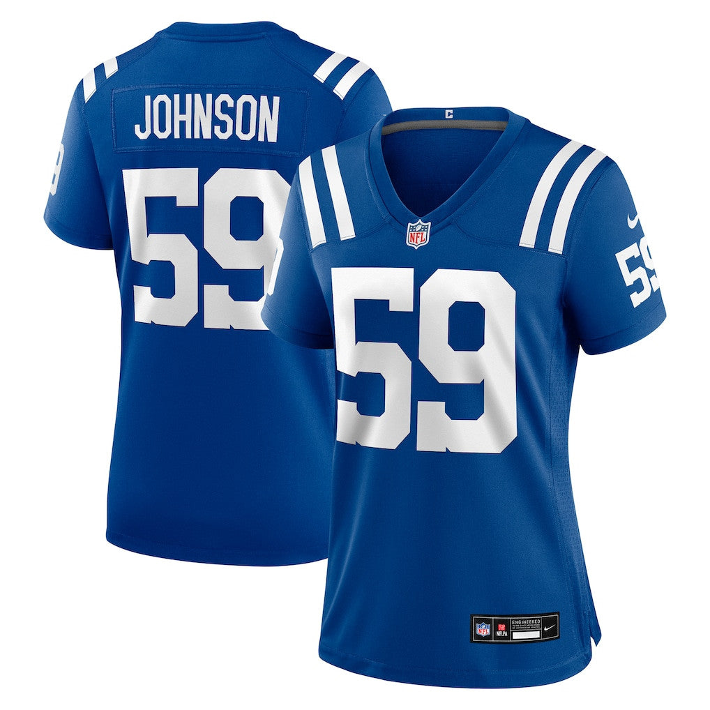 Buddy Johnson 59 Indianapolis Colts Women's Team Game Jersey - Royal