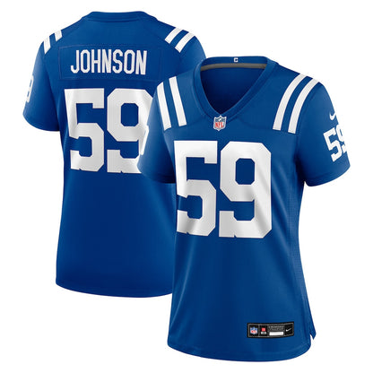 Buddy Johnson 59 Indianapolis Colts Women's Team Game Jersey - Royal