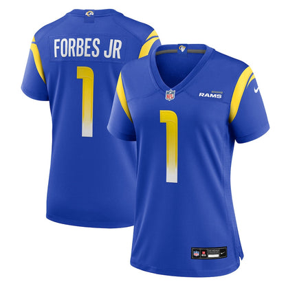 Emmanuel Forbes Jr. 1 Los Angeles Rams Women's Team Game Jersey - Royal