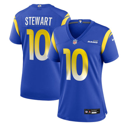 Josaiah Stewart 10 Los Angeles Rams Women's Team Game Jersey - Royal