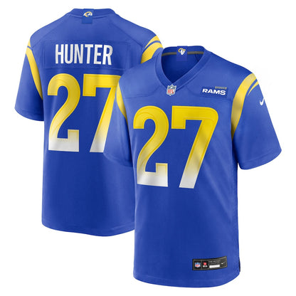 Jarquez Hunter 27 Los Angeles Rams Team Game Men Jersey - Royal