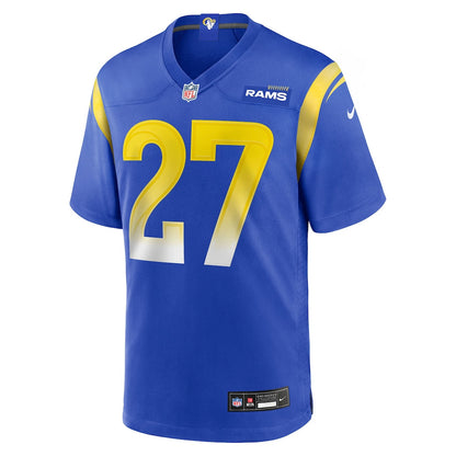 Jarquez Hunter 27 Los Angeles Rams Team Game Men Jersey - Royal