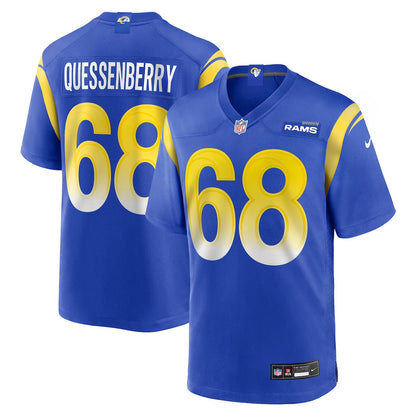 David Quessenberry 68 Los Angeles Rams Team Game Men Jersey - Royal